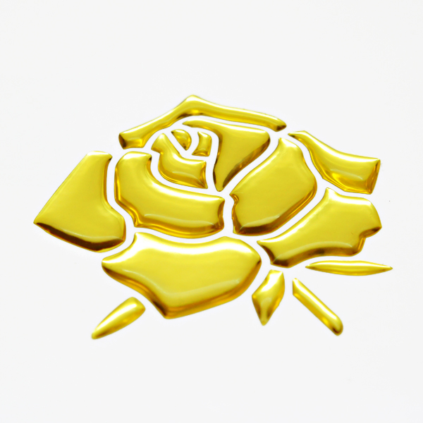 3Dステッカー 薔薇（バラ）/金